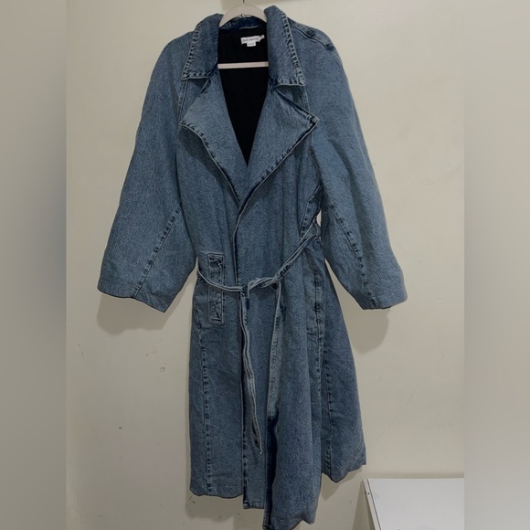 Bloggers Favorite Good American Heavy Denim Trench Coat - Picture 12 of 12